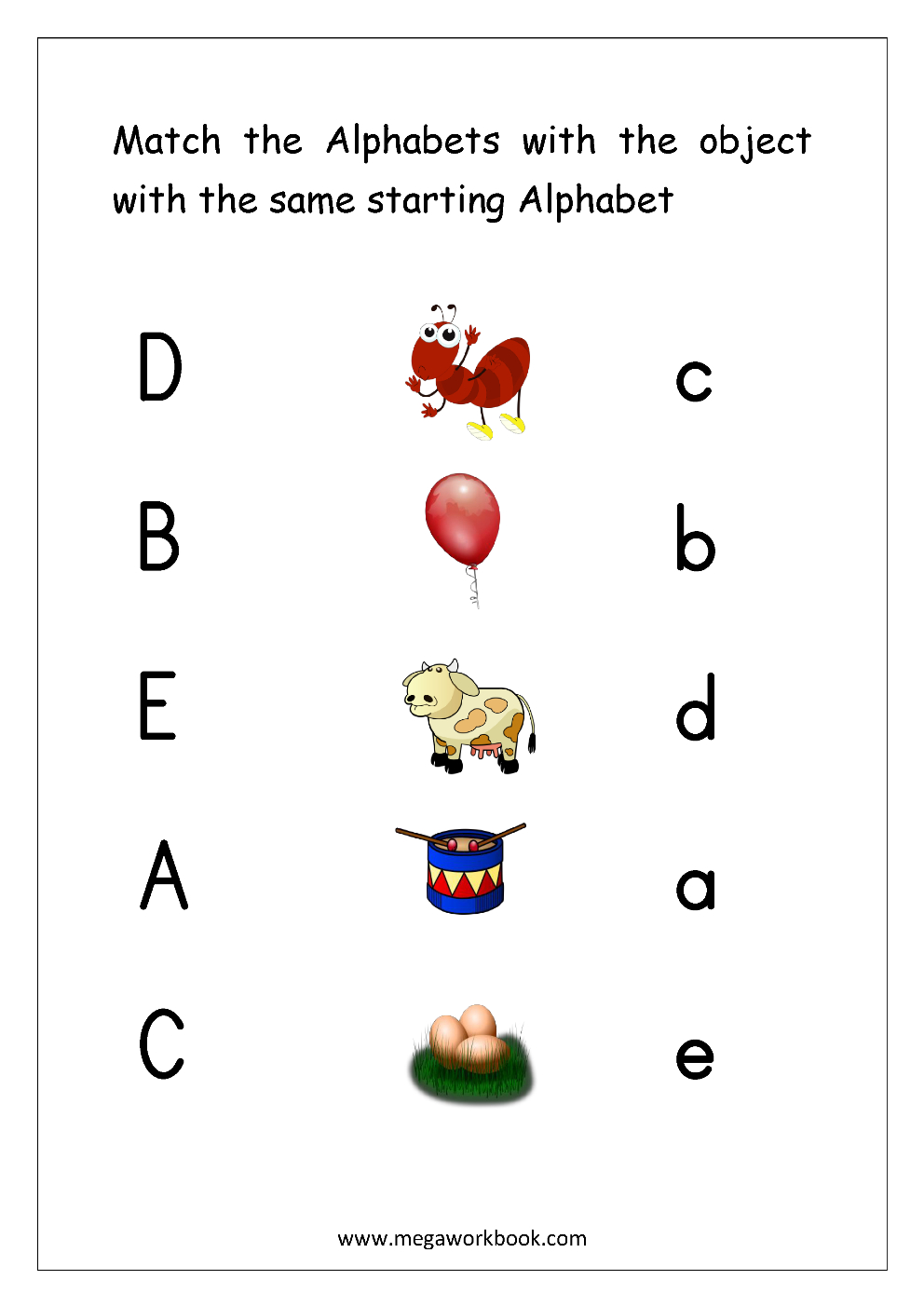 Letter Matching Worksheets - Alphabet Matching Worksheets in Free Alphabet Matching Printable