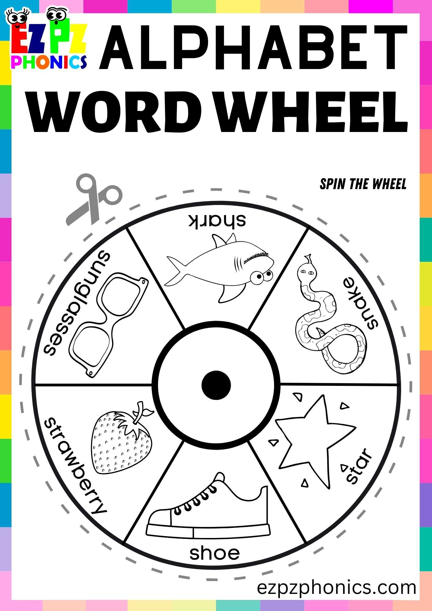 Letter S Alphabet Coloring Spinner Wheel Phonics - Ezpzphonics inside Free Printable Alphabet Wheels