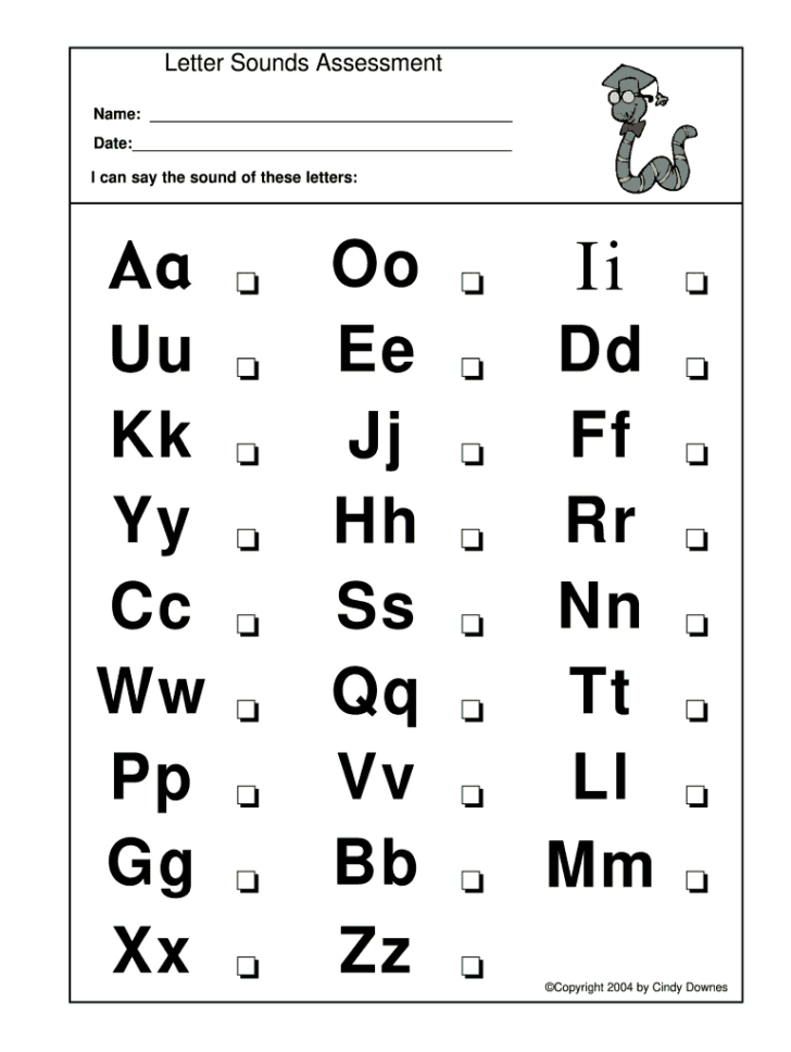 Printable Alphabet Assessment Sheet