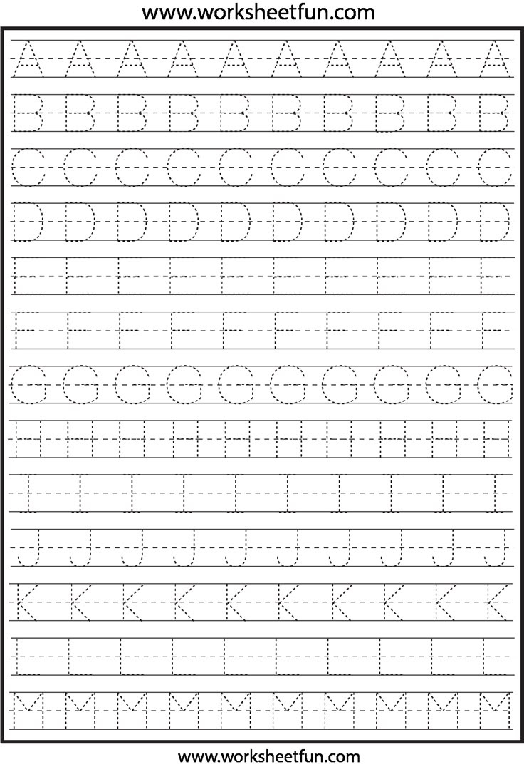 Letter Tracing – 2 Worksheets / Free Printable Worksheets in Free Printable Alphabet Handwriting Sheets