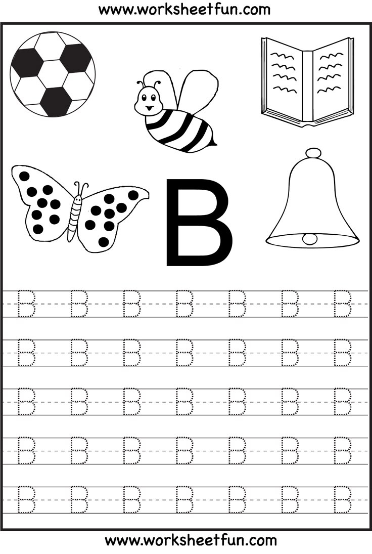 Letter Tracing Worksheets For Kindergarten – Capital Letters in Free Tracing Alphabet Printable For Preschoolers