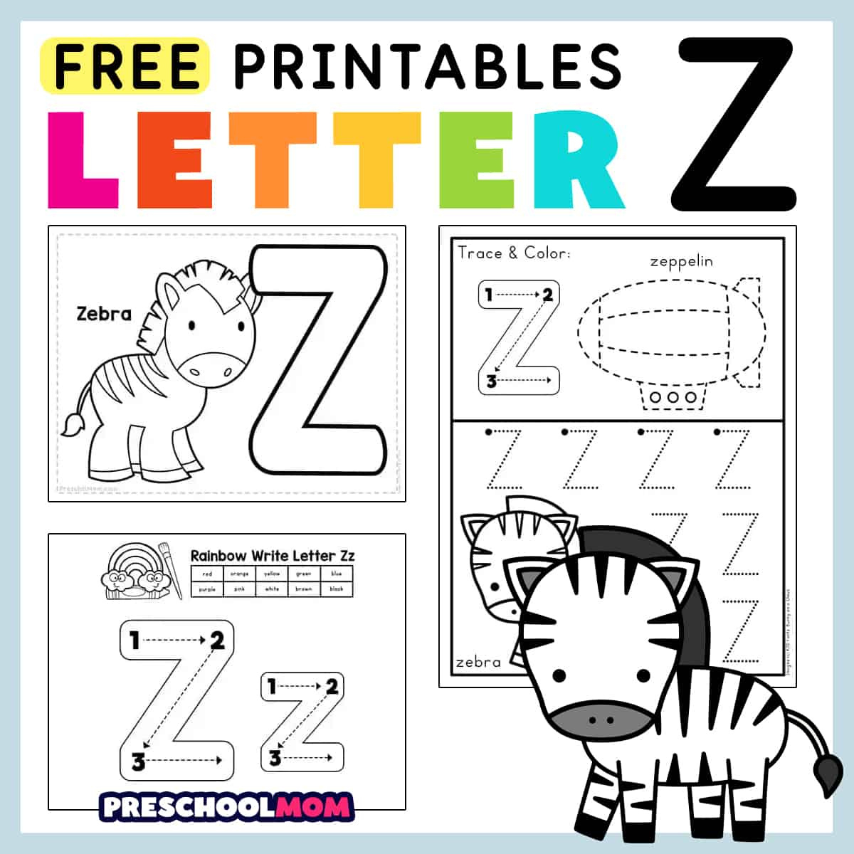 Letter Z Preschool Printables - Preschool Mom in Big Printable Alphabet Letters Z