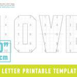 Love Giant Letters Templates 30In   Etsy In Printable 3D Alphabet Letters Template