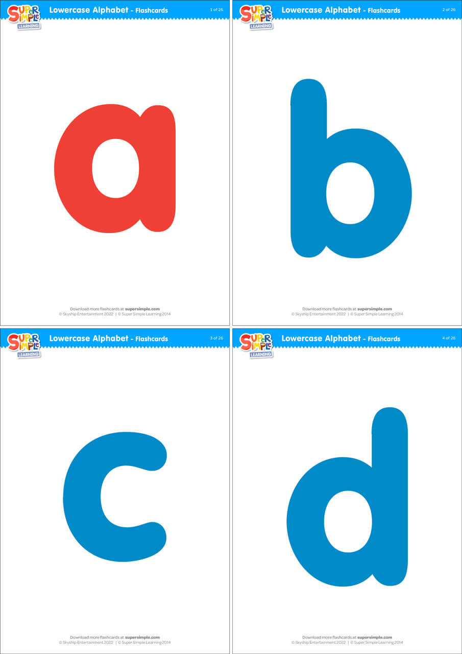 Lowercase Alphabet Flashcards - Super Simple for Free Printable Small Alphabet Letters