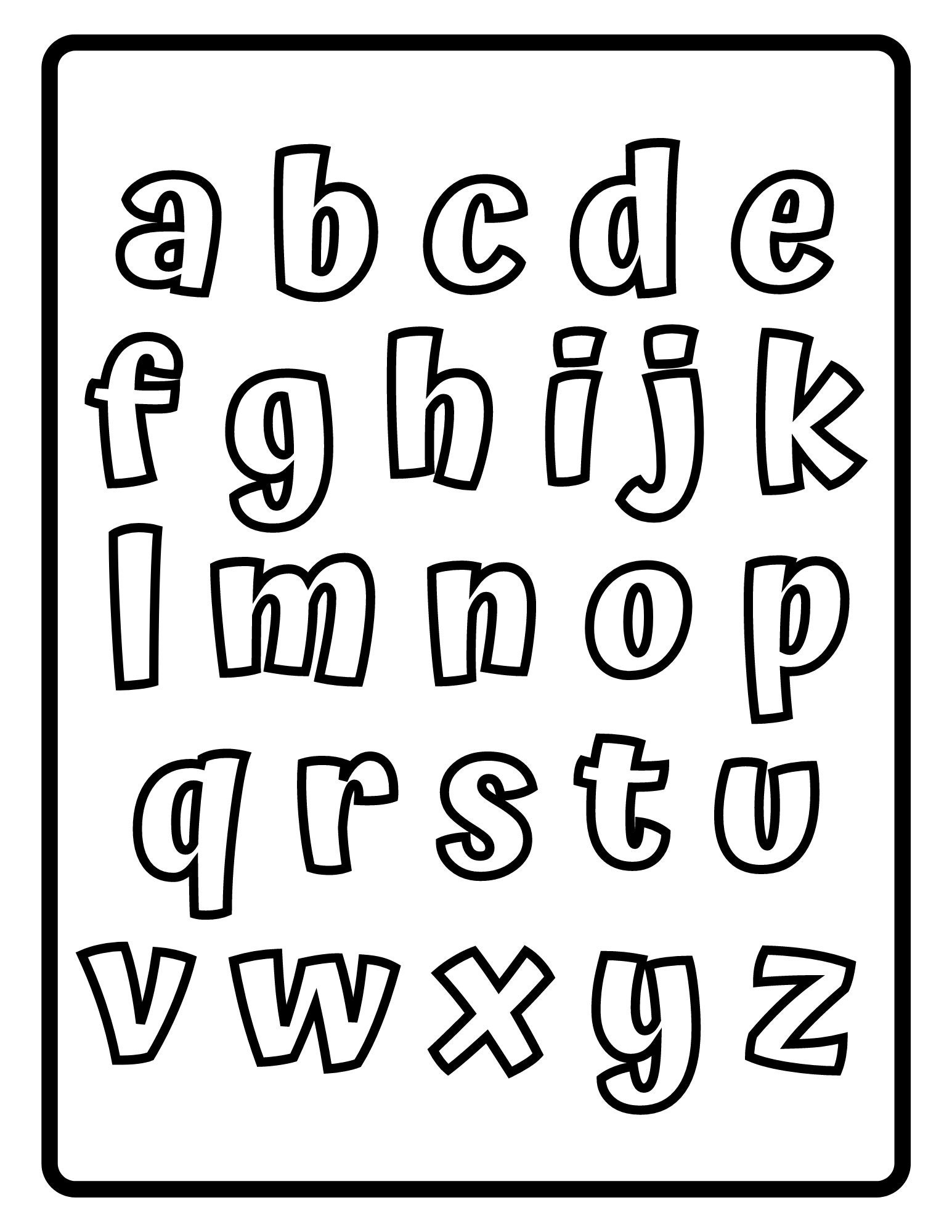 Lowercase Alphabet Letters Abc Alphabet Coloring Pages For Kids with Lower Case Alphabet Coloring Pages Printable