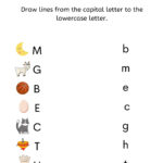 Match Uppercase And Lowercase Letters   Academy Worksheets With Alphabet Upper And Lower Case Matching Printable