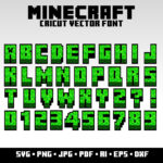 Mine Font Svg Bundle Minecraft Alphabet Printable Video Gamer Gift For Printable Alphabet Minecraft Font