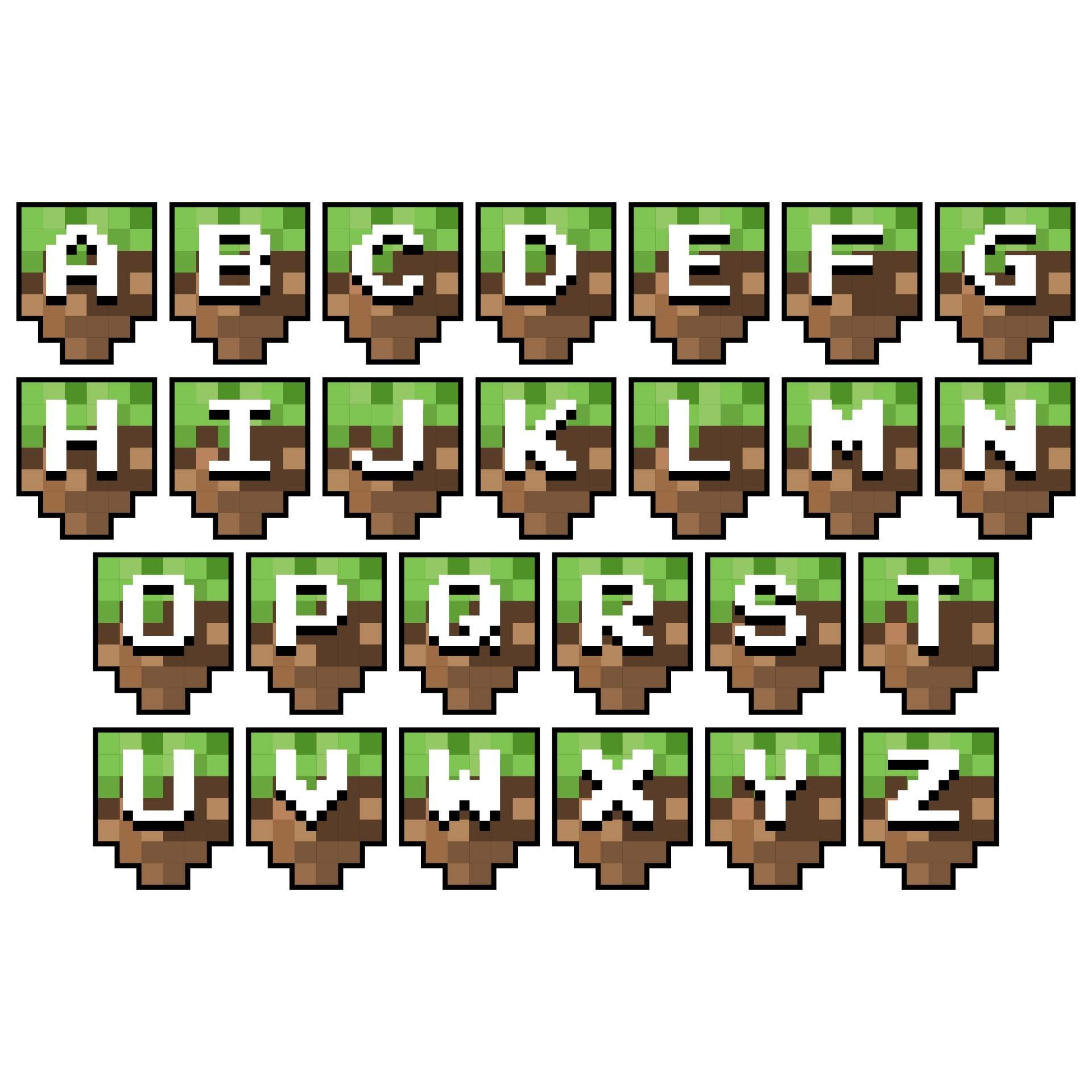 Minecraft 5 Fonts Svg Bundle Minecraft Alphabet Printable for Free Printable Minecraft Alphabet Letters