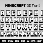 Minecraft Font Svg Bundle Minecraft Alphabet Printable Minecraft Regarding Printable Alphabet Minecraft Font