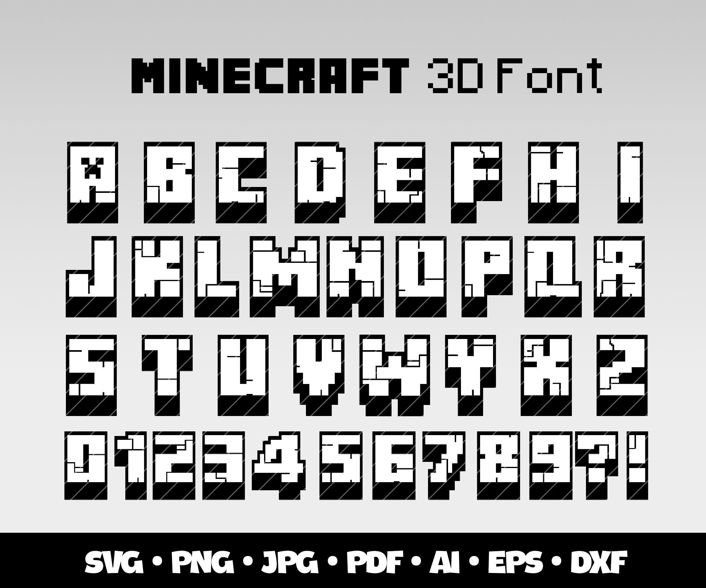 Minecraft Font Svg Bundle Minecraft Alphabet Printable Minecraft regarding Printable Alphabet Minecraft Font