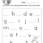 Missing Letter Worksheets (Free Printables)   Doozy Moo Inside Free Printable Alphabet Worksheets For 4 Year Olds