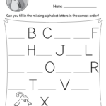 Missing Letter Worksheets (Free Printables)   Doozy Moo Regarding Free Printable Kindergarten Alphabet Worksheets