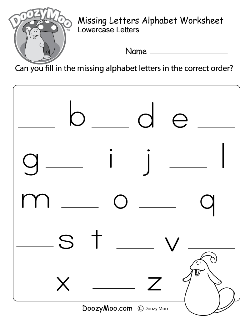 Missing Letter Worksheets (Free Printables) - Doozy Moo with Printable Alphabet Worksheets For 2 Year Olds