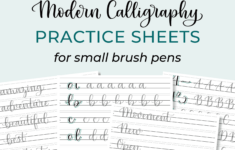 Modern Calligraphy Alphabet Practice Sheets | Printable Worksheets For  Small Brush Pens in Printable Modern Calligraphy Alphabet