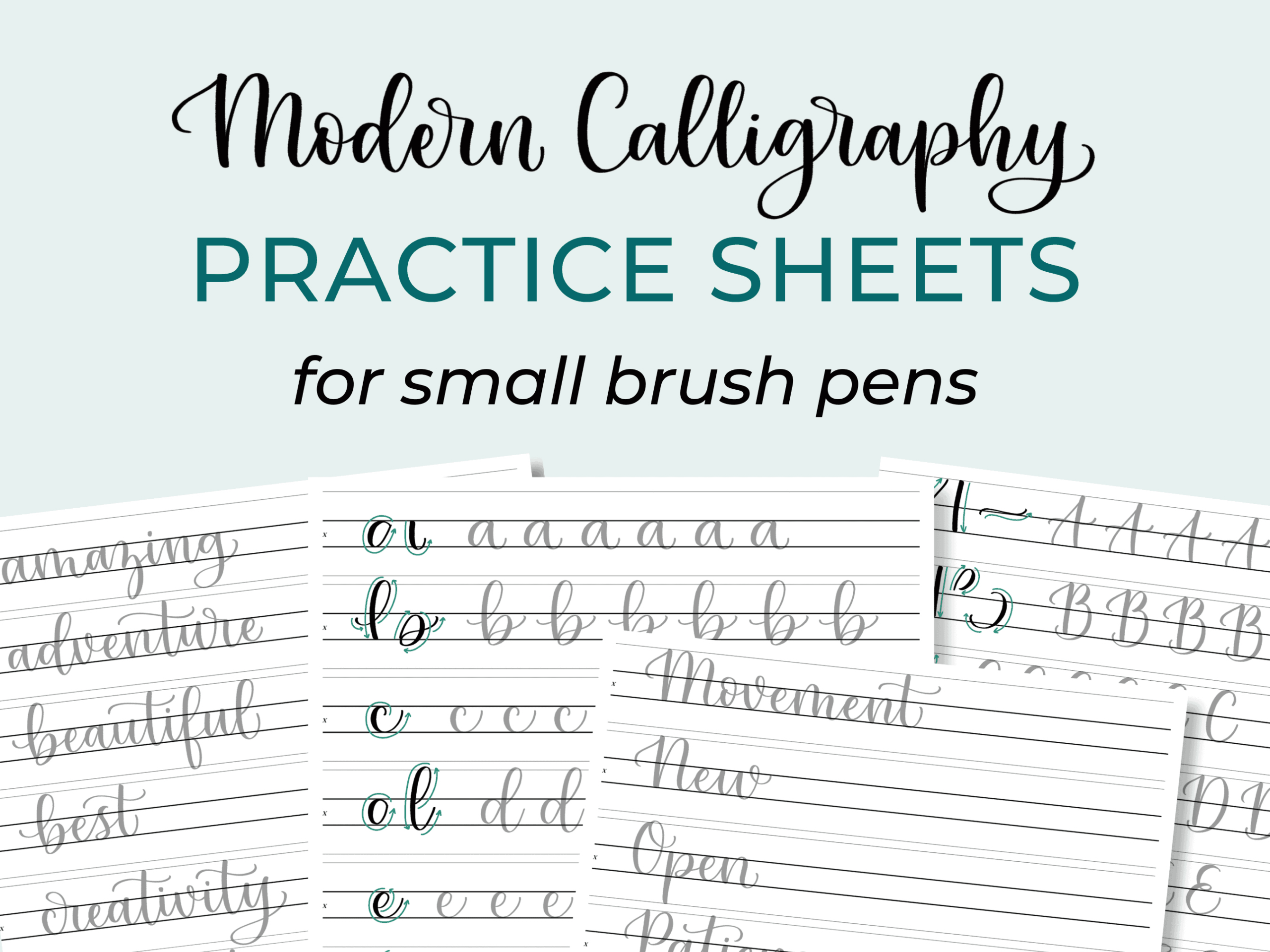 Modern Calligraphy Alphabet Practice Sheets | Printable Worksheets For Small Brush Pens in Printable Modern Calligraphy Alphabet