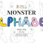 Monster Alphabet Abc Letters Clipart For Printable Monster Alphabet Letters