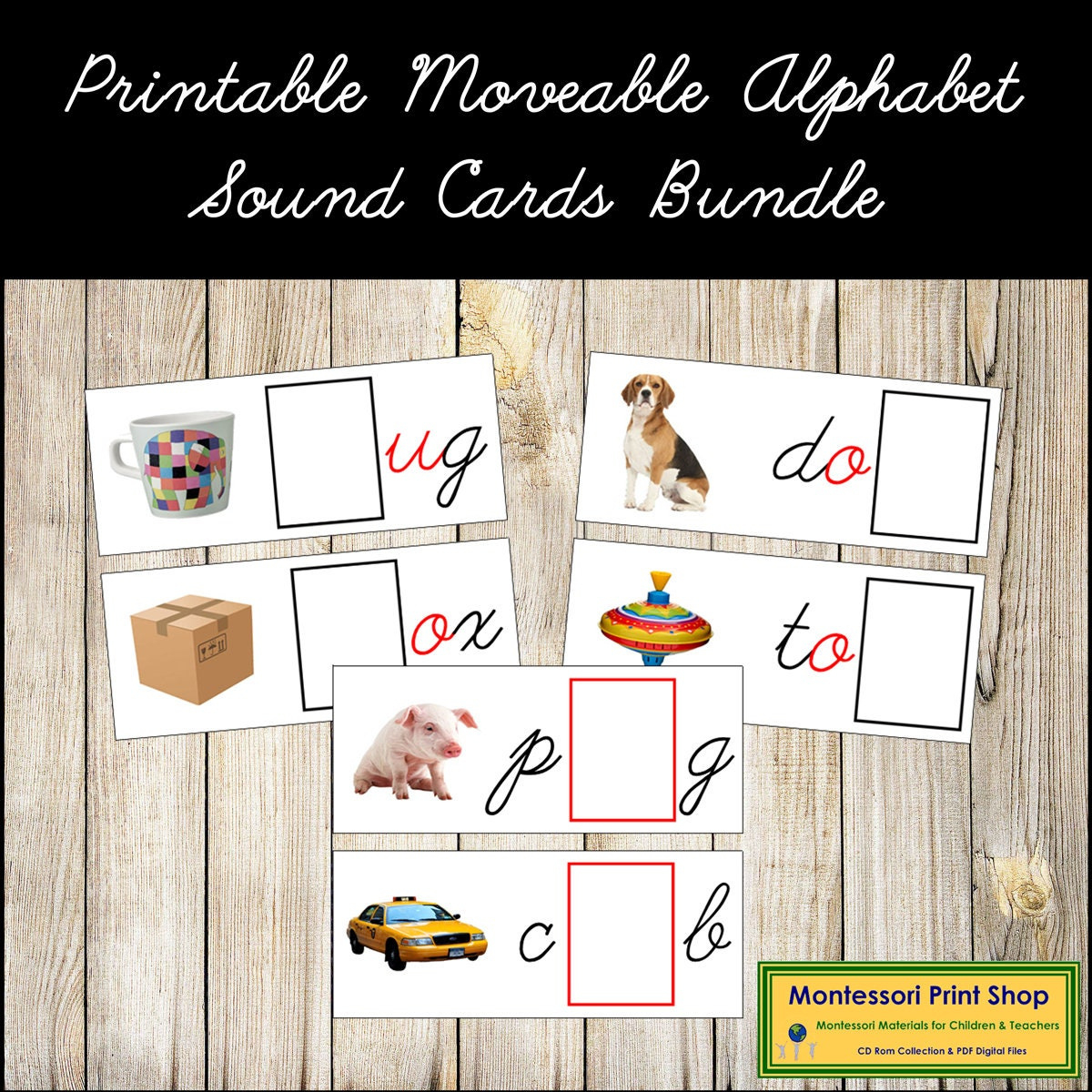 Moveable Alphabet Sound Cards Bundle Black/Red Cursive Primary throughout Printable Moveable Alphabet Free