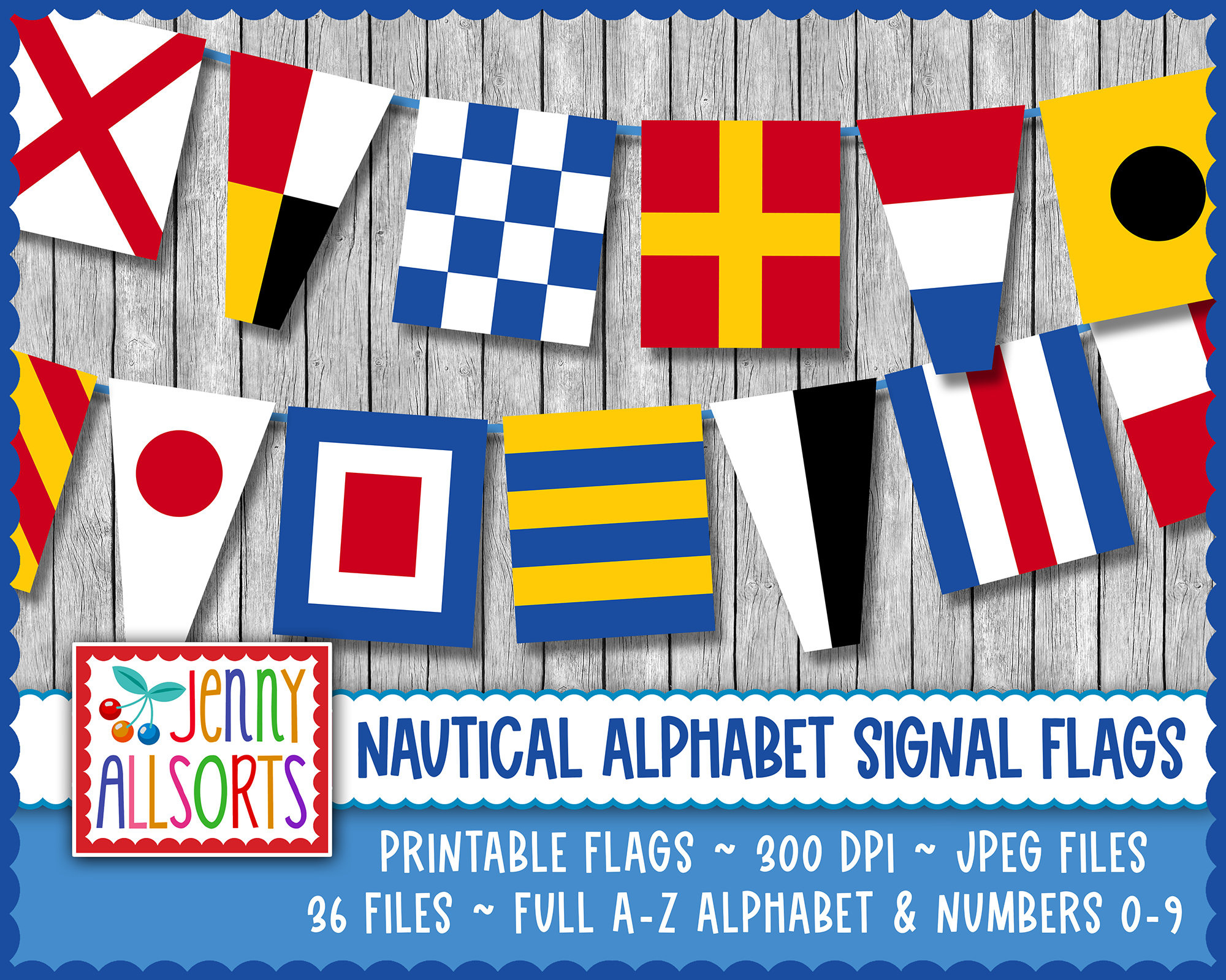 Nautical Alphabet Flags Printable Banner Digital Maritime Pennant for Printable Nautical Flag Alphabet