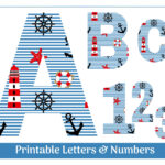 Nautical Alphabet Letters A Z, Numbers 0 9 Banner, Bulletin Board Throughout Free Printable Nautical Alphabet