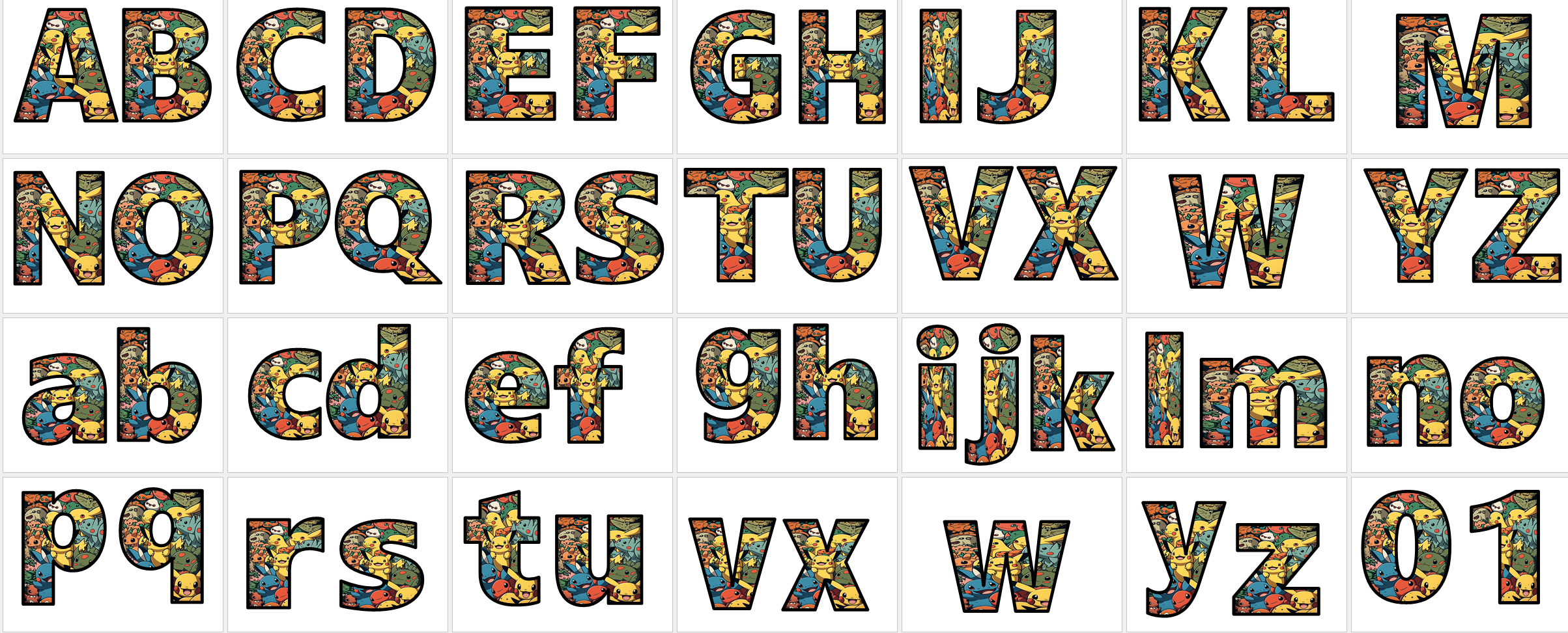 New Pokemon Display Letter Lettering Set Whole Alphabet, Numbers intended for Free Printable Pokemon Alphabet Letters