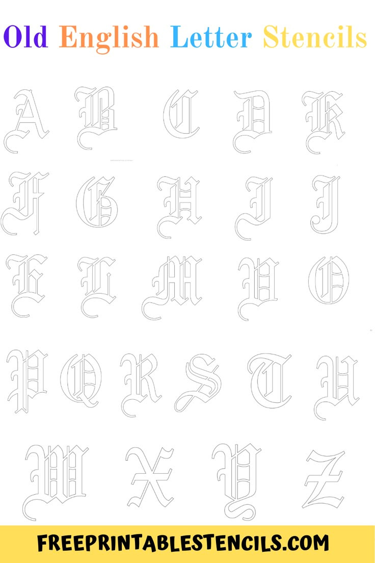 Old English Stencils Free Printable in Free Printable Old English Alphabet Stencils