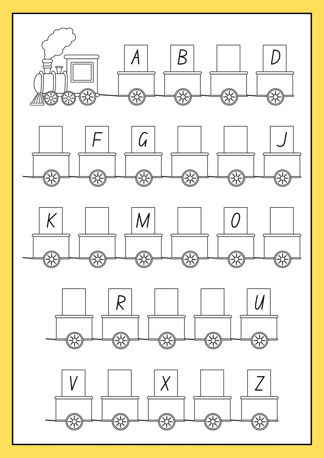 Page 9 - Customize 1,042+ Alphabet Worksheet Templates Online - Canva within Blank Alphabet Train Printable