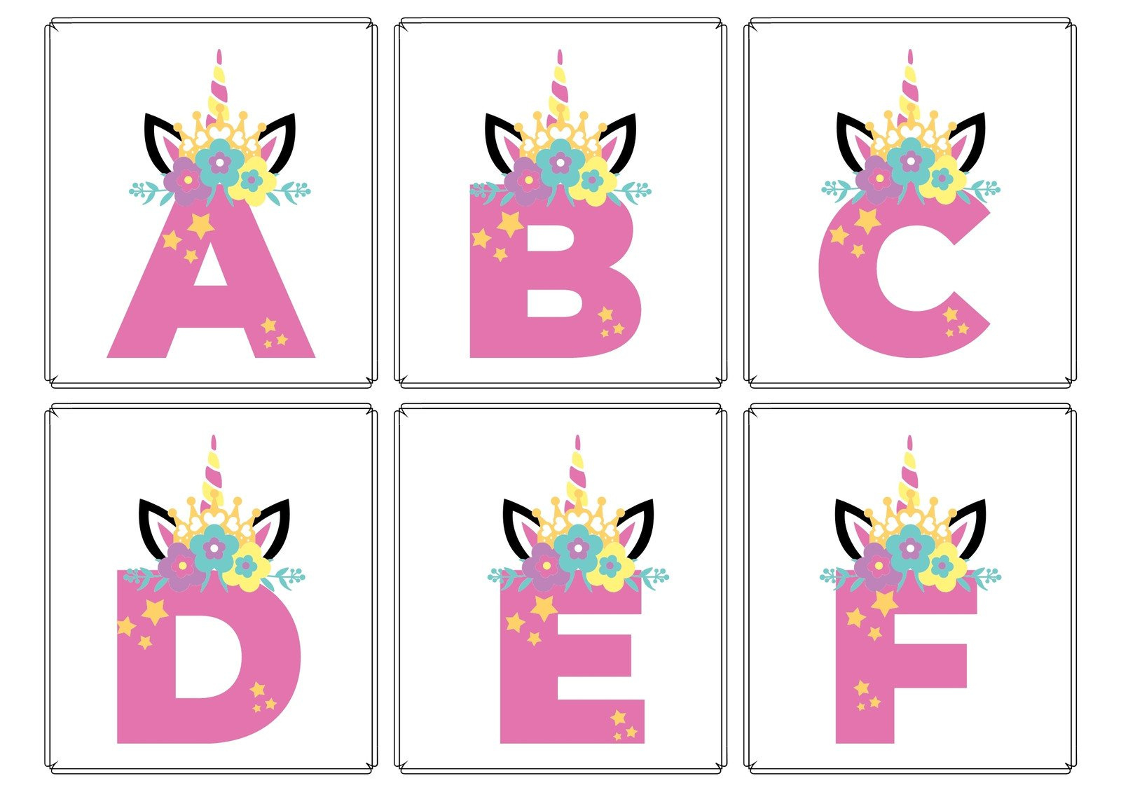 Page 9 - Free And Customizable Unicorn Templates in Free Printable Unicorn Alphabet Letters