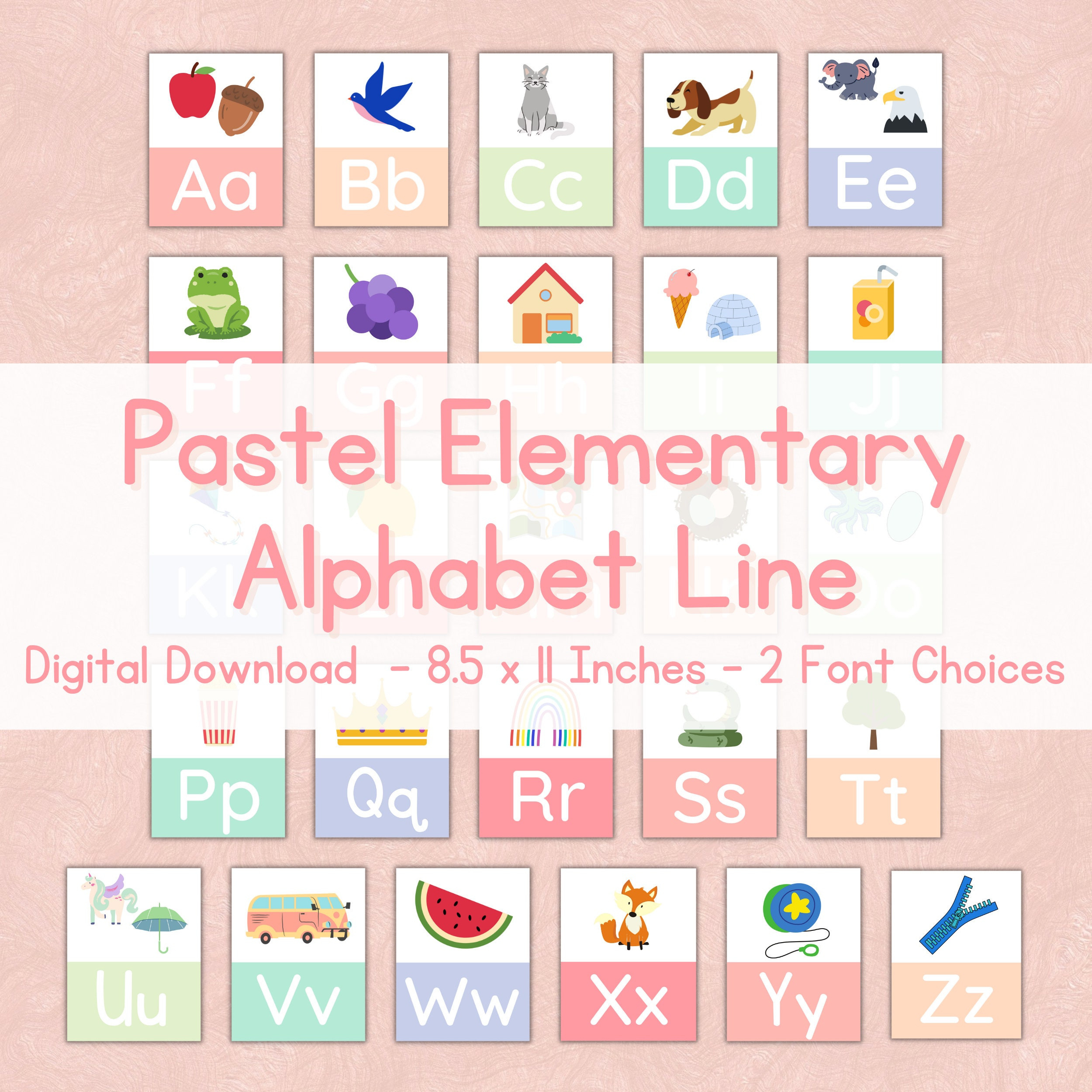 Pastel Classroom Decor Pastel Alphabet Line Printable Elementary inside Alphabet Line For Classroom Printable