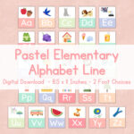 Pastel Classroom Decor Pastel Alphabet Line Printable Elementary Intended For Printable Alphabet Line For Classroom