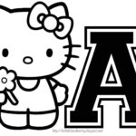 Personalized Coloring Page Initial Letter Hello Kitty Within Hello Kitty Alphabet Letters Printable