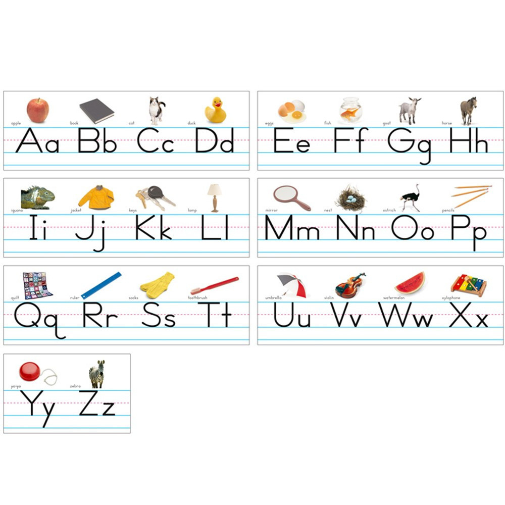 Photo Traditional Manuscript Alphabet Lines Bulletin Board Set regarding Printable Alphabet Strip For Wall