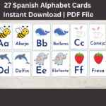 Picture Spanish Alphabet Flashcards Printable Pdf Fun And Engaging Throughout Spanish Alphabet Cards Printable