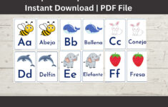 Picture Spanish Alphabet Flashcards Printable Pdf Fun And Engaging throughout Spanish Alphabet Cards Printable