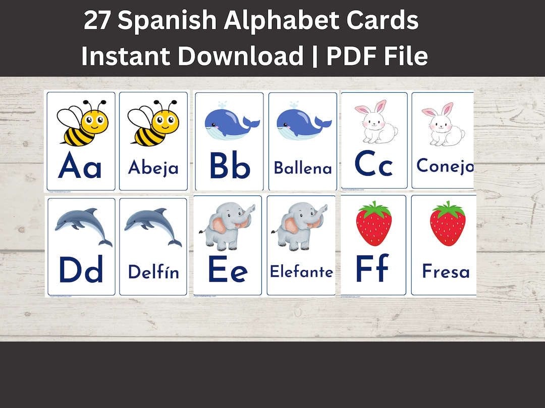 Picture Spanish Alphabet Flashcards Printable Pdf Fun And Engaging throughout Spanish Alphabet Cards Printable