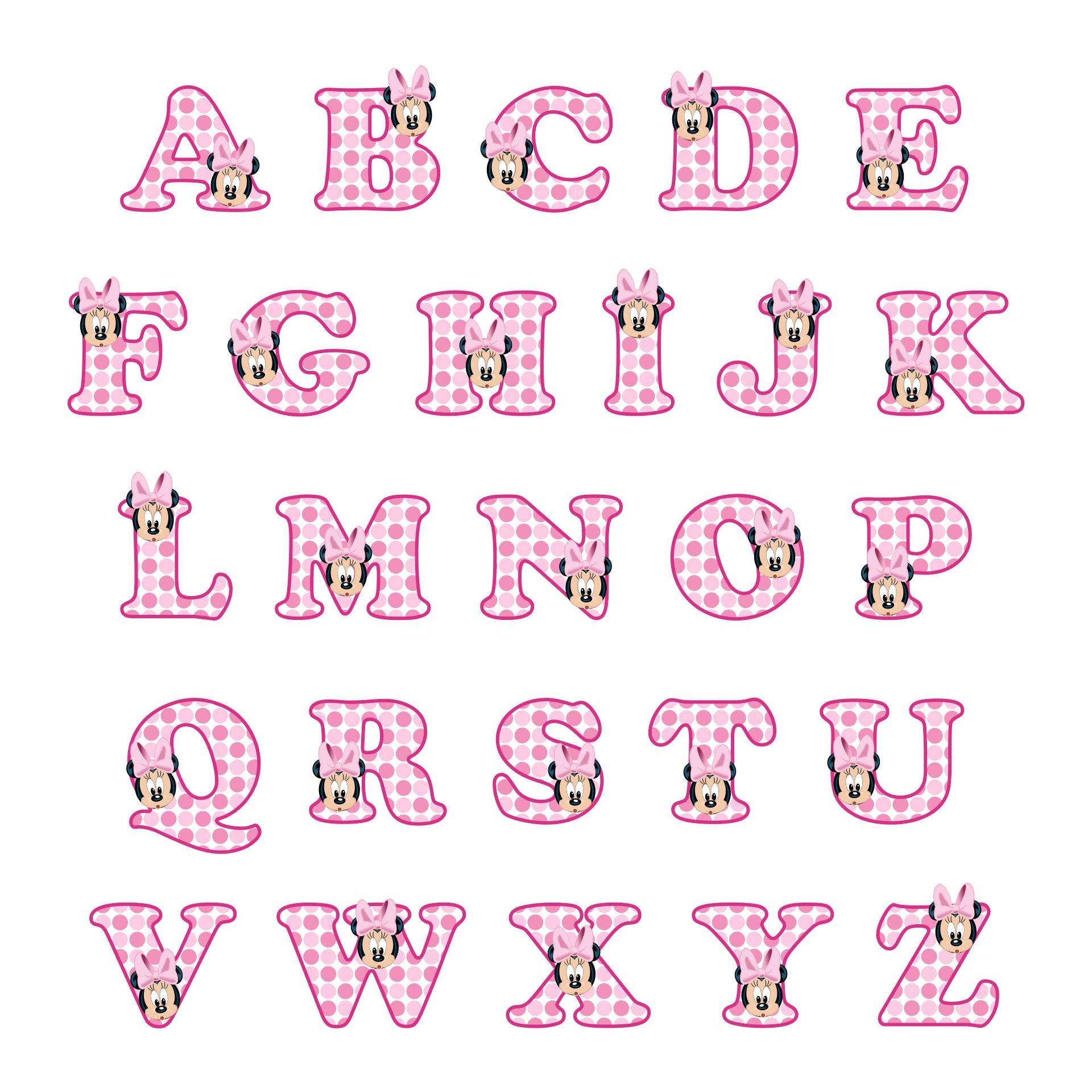 Pin Page pertaining to Printable Minnie Mouse Alphabet Letters