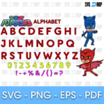 Pj Masks Font Svg | Svg Drop With Pj Mask Alphabet Letters Printable