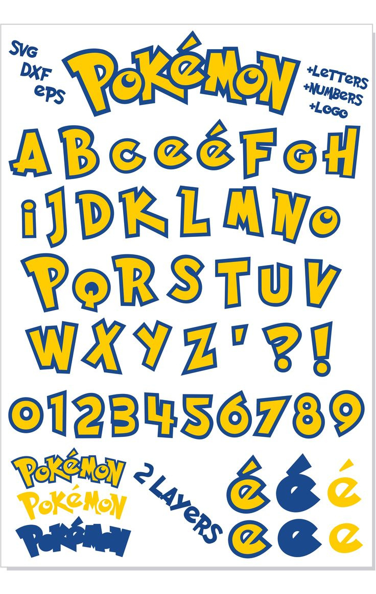 Pokemon Font Svg Vector. Pokémon Alphabet Letters Numbers Pokemon within Free Printable Pokemon Alphabet Letters