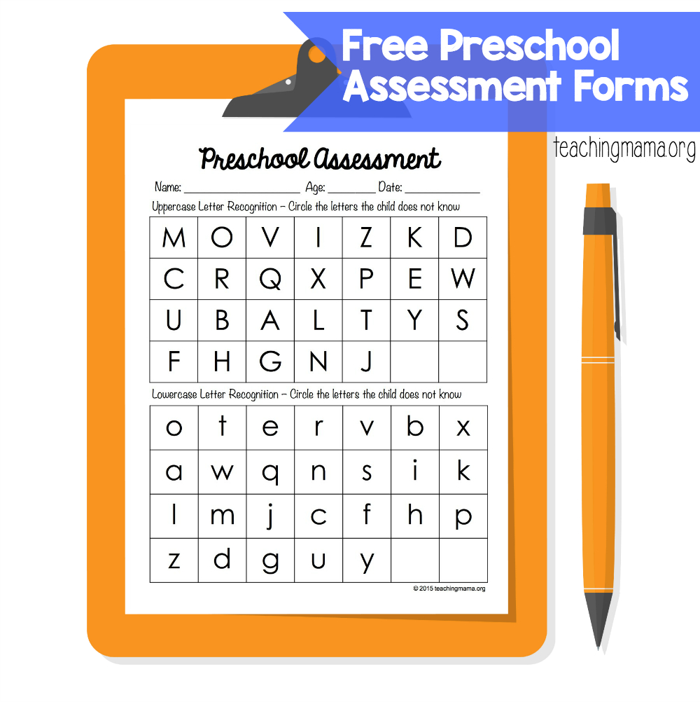 Preschool Assessment Forms - Teaching Mama in Free Printable Alphabet Checklist