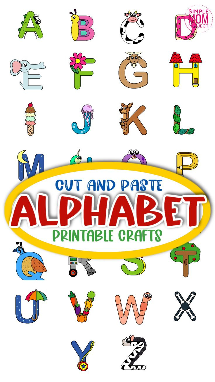 Printable A To Z Alphabet Craft Templates with A to Z Alphabet Crafts Printable