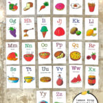 Printable Abc Food Flashcards, Baby Shower Decor, Baby Shower Gift Pertaining To Eating The Alphabet Printable