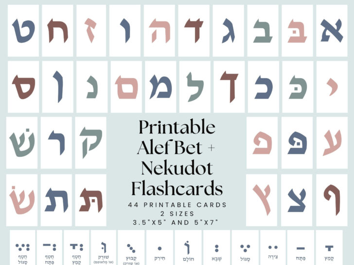 Free Printable Hebrew Alphabet Flash Cards