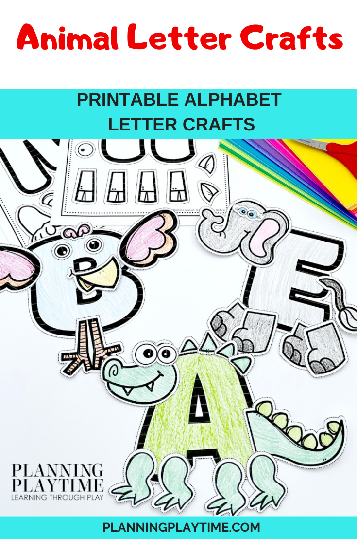 Printable Alphabet Animal Letter Crafts - Planning Playtime within Alphabet Letters Animals Printable