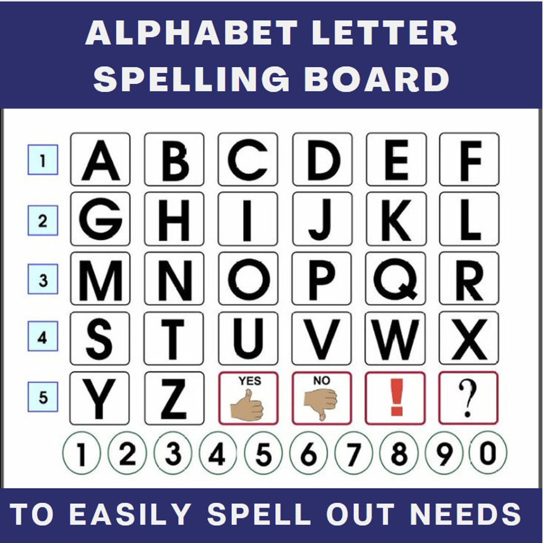 Printable Alphabet Letter Spelling Board For Non-Speaking Children And Adults | Say It With Symbols Aac - Etsy pertaining to Printable Alphabet Board For Communication