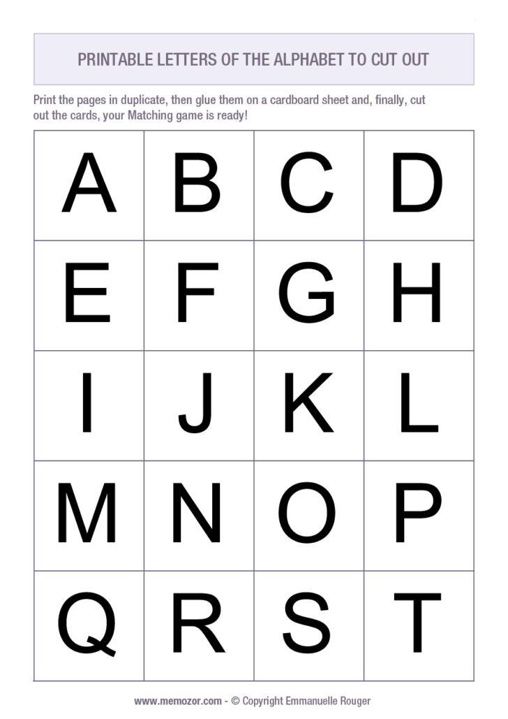 Free Online Printable Alphabet Letters