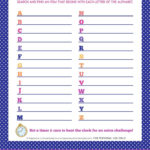 Printable Alphabet Scavenger Hunt Intended For Alphabet Scavenger Hunt Printable