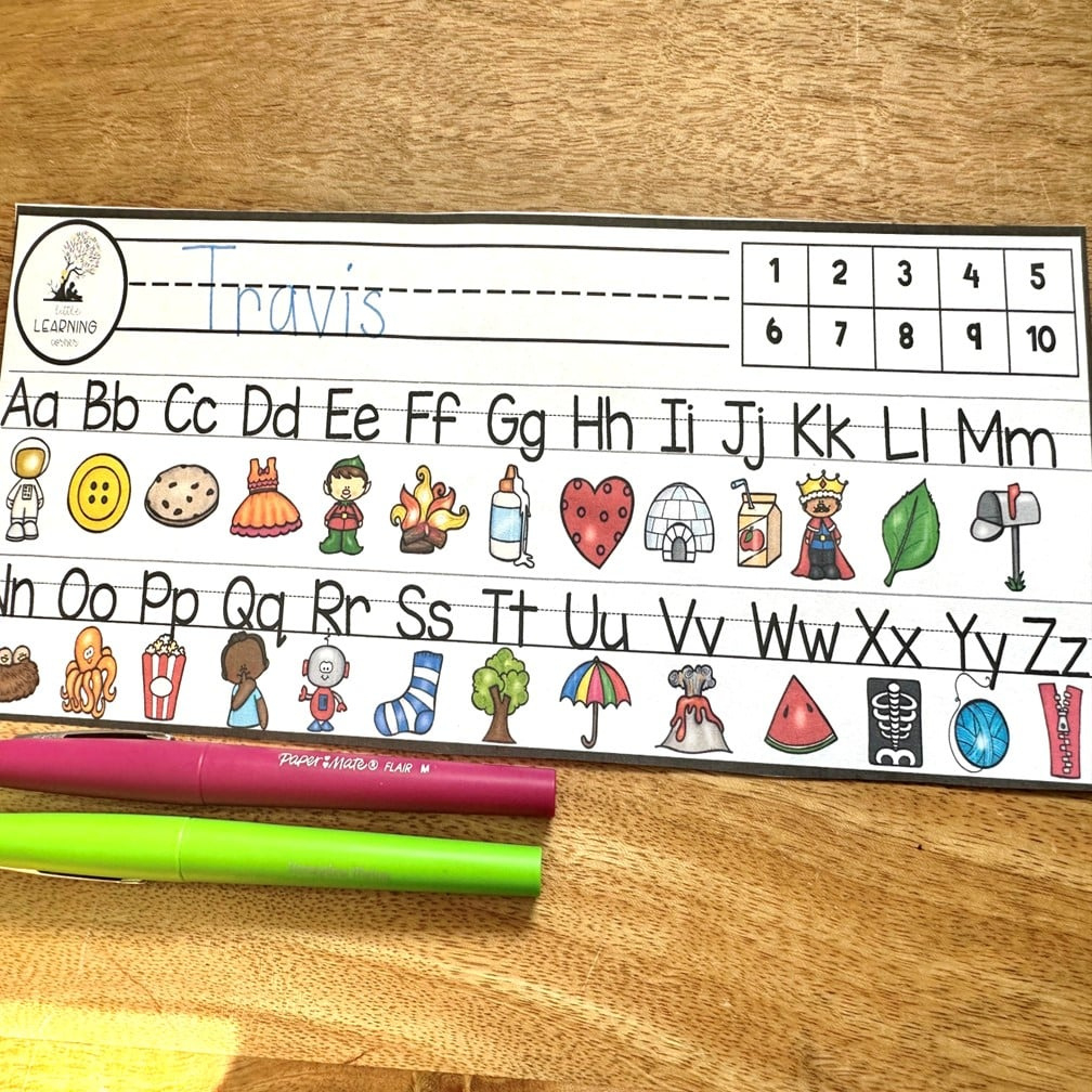 Printable Alphabet Strip For Desk And Tables - Little Learning Corner in Alphabet Desk Strips Printable Free