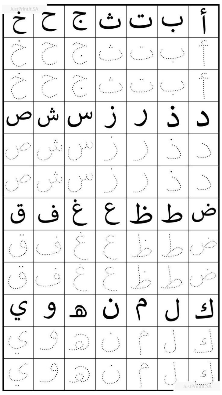 Arabic Alphabet Printable Sheets