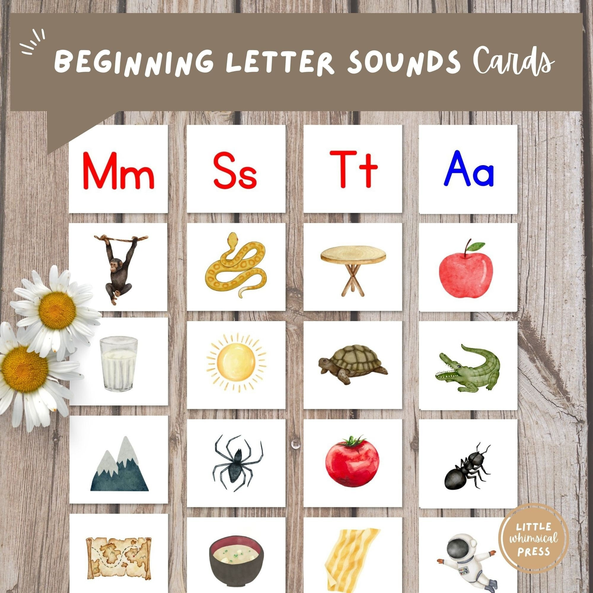 Printable Beginning Letter Sounds Cards Montessori Letters with Montessori Alphabet Flash Cards Printable