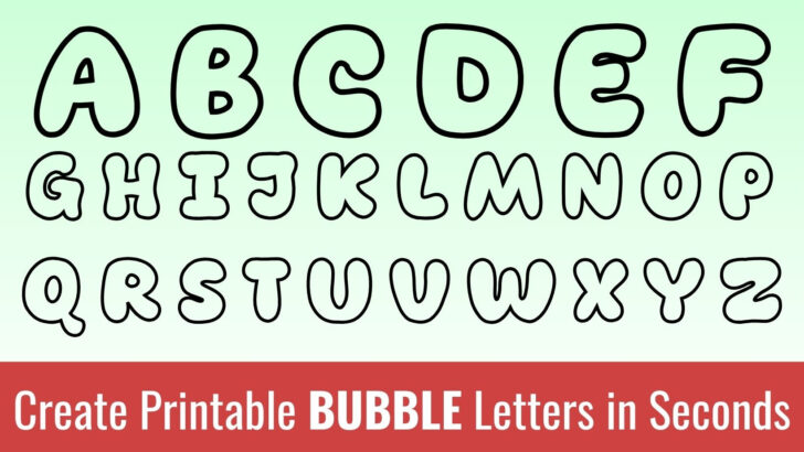 Free Bubble Alphabet Letters Printable