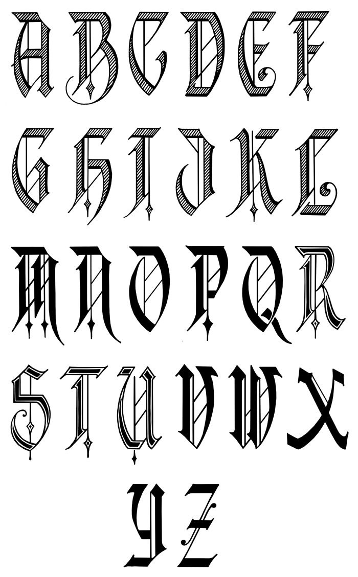 Printable Calligraphy Alphabet throughout Old English Calligraphy Alphabet Printable